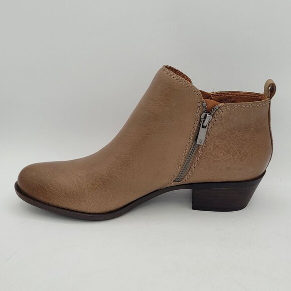 Lucky Brand Basel Women's 8.5 Ankle Boots Booties Leather Zip Light Brown - Picture 5 of 12